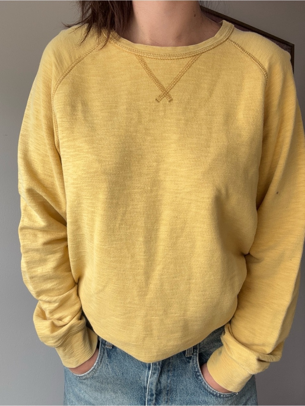 Yellow 100% cotton vintage old navy crewneck